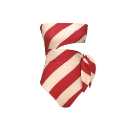 Roselight Tie Bandeau 1PC - Raspberry Cream Stripe | ZIMMERMANN (US, CA, EU, MENA)