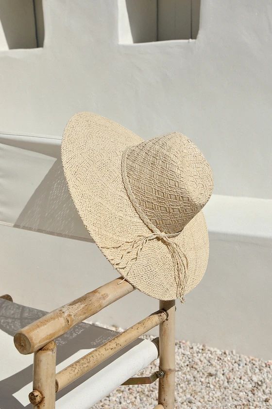 Sun Dialed Natural Woven Wide-Brim Fedora Hat | Lulus (US)