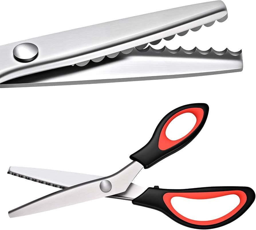 Pinking Shears\uff0cPinking Shears Scissors for Fabric, Zig Zag Craft Scissors Decorative Edge, \... | Amazon (US)