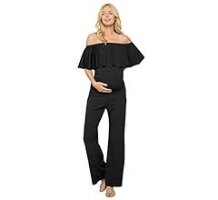 My Bump Maternity Ruffle Off Shoulder Jumpsuit (Made in USA) | Amazon (US)