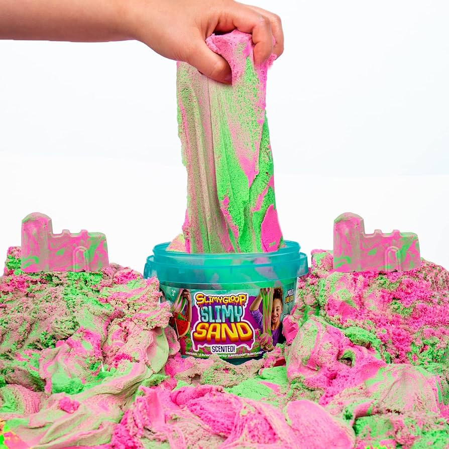 SLIMYSAND Watermelon SLIMYGLOOP Slimy Sand 1.5 lb. Bucket \u2013 Pink & Neon Green Scented Bucket... | Amazon (US)