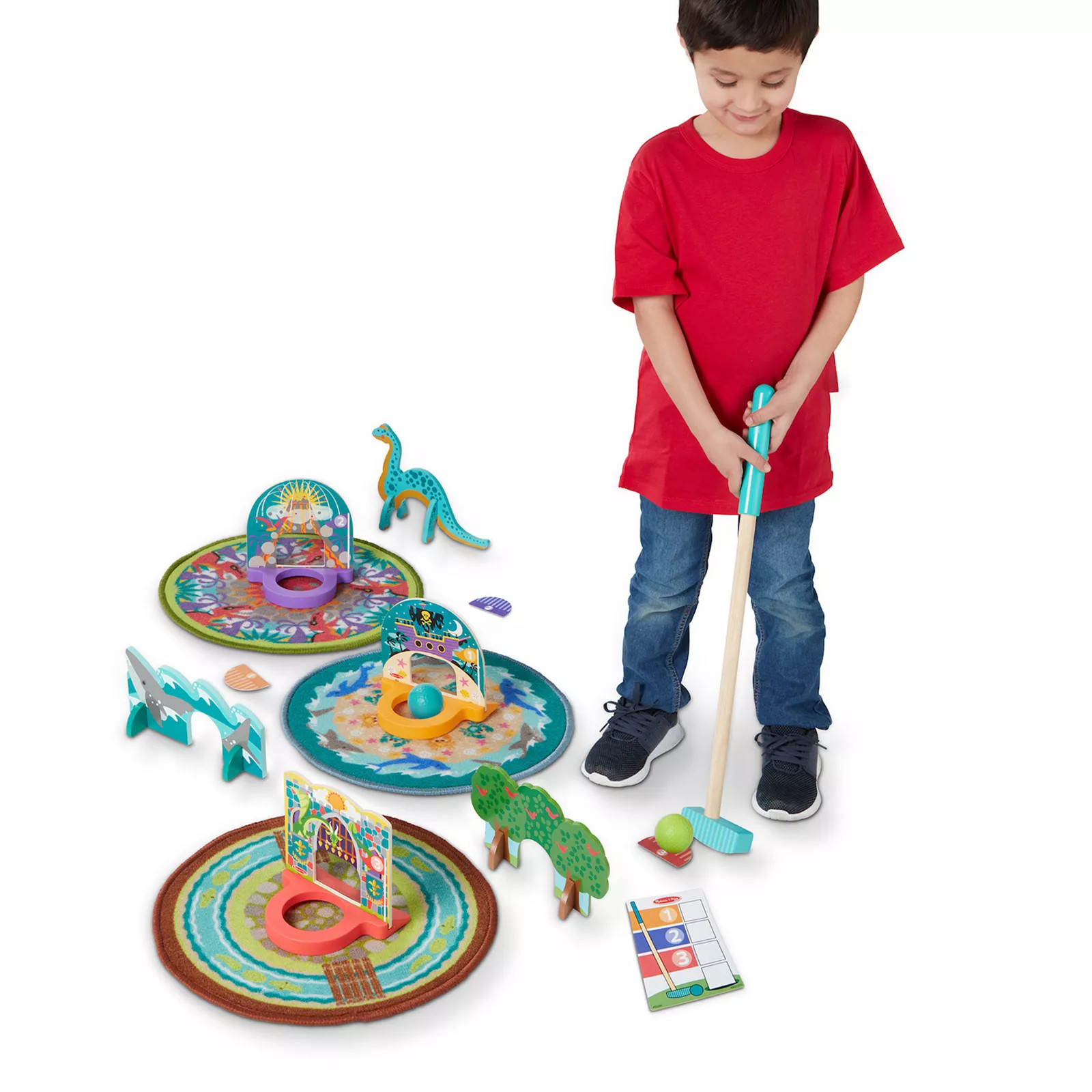 Melissa & Doug Fun at the Fair! Mini Golf Play Set – 3 Multi-Themed Holes and Wooden Obstacles | Kohl's