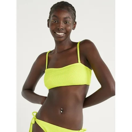 No Boundaries Juniors’ Crinkle Bandeau Bikini Top, Sizes S-XXL | Walmart (US)