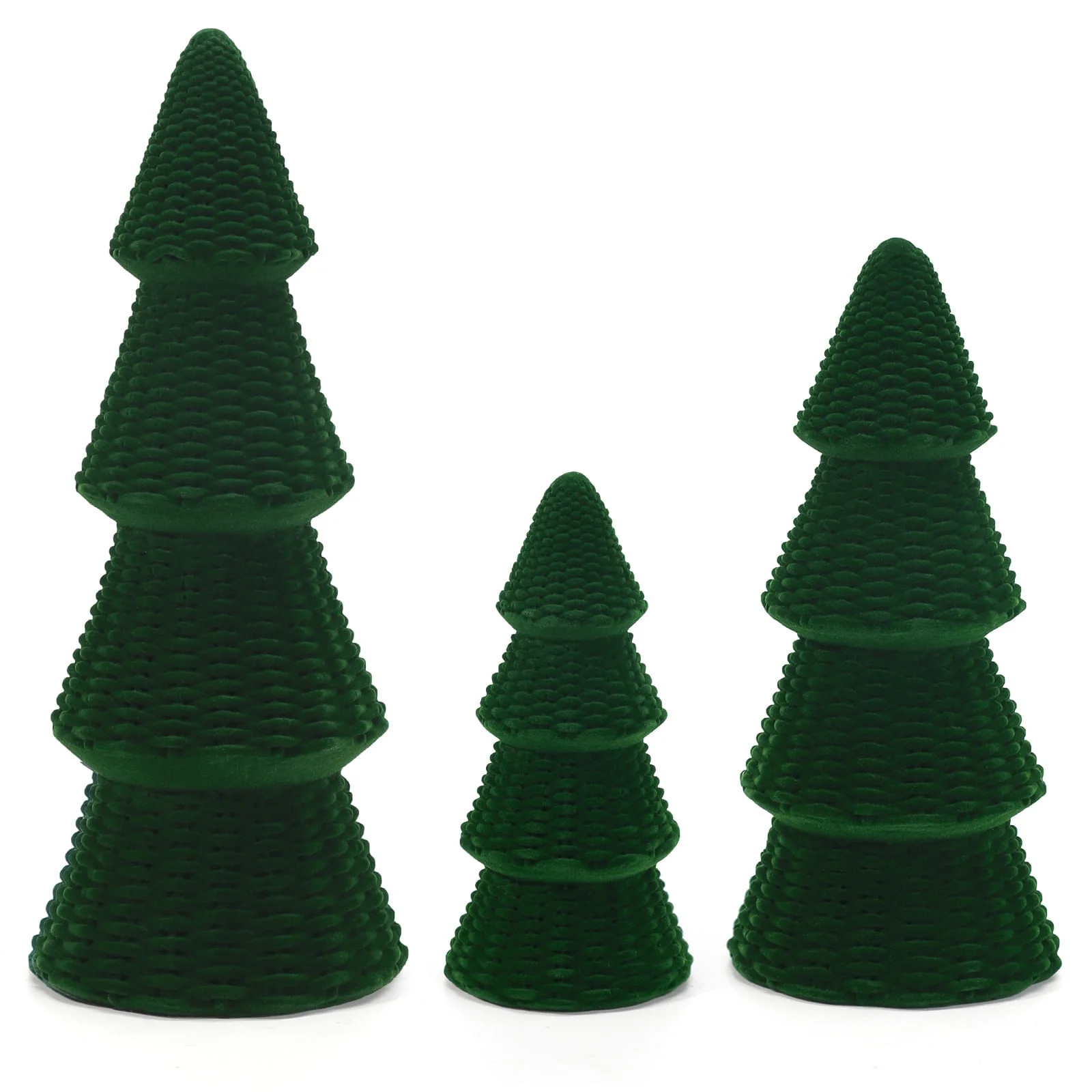 Ayieyill 3pcs Tabletop Christmas Tree Velvet Woven Resin Christmas Trees for Christmas Decor Indo... | Walmart (US)
