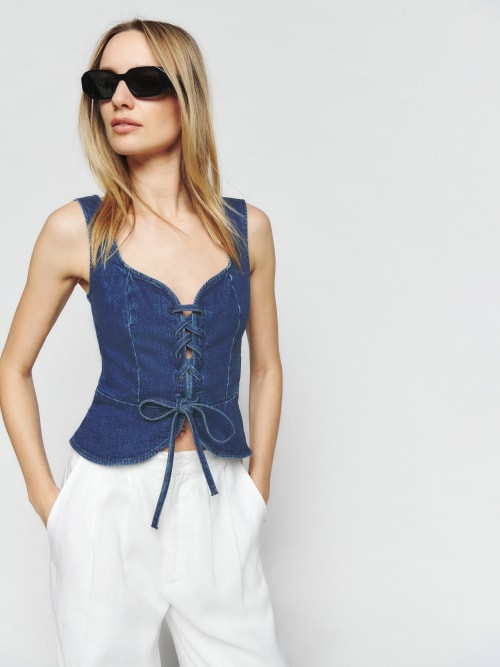 Fina Denim Top | Reformation (Global)