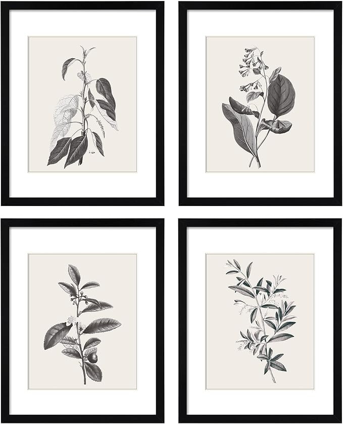ArtbyHannah 11x14 Inch Black Framed Botanical Wall Art Set with Plant Leaf Prints for Gallery Wal... | Amazon (CA)