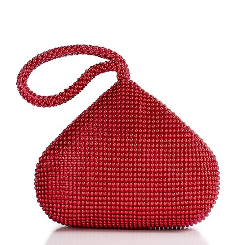 BABEYOND Women's Beaded Clutch Evening Bags Vintage Elegant Triangle Purse for 1920s Party Prom Wedding (Red, One Size) | Amazon (US)