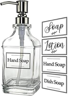 JASAI Antique Design 18Oz Soap Dispenser with Jumbo Rust Proof 304 Stainless Steel Pump, Refillab... | Amazon (US)