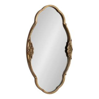 Kate and Laurel Novella 29.75 in. W x 18.00 in. H Metal Gold Oval Framed Decorative Mirror 222637... | The Home Depot