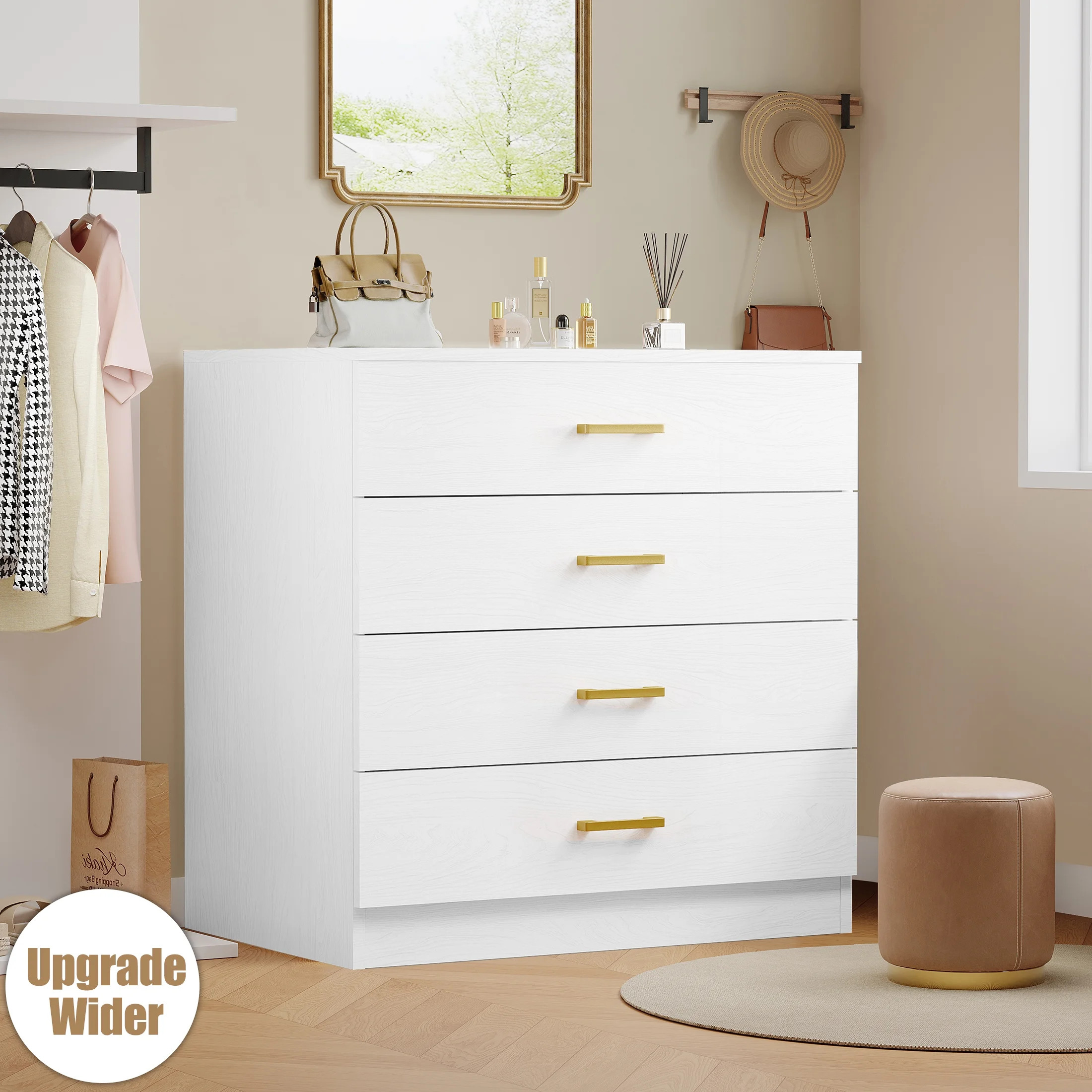 White 4-Drawer Wood Dressers for Bedroom | Walmart (US)
