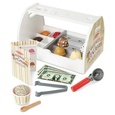 Melissa & Doug Wooden Scoop and Serve Ice Cream Counter (20pc) - Play Food and Accessories | Target
