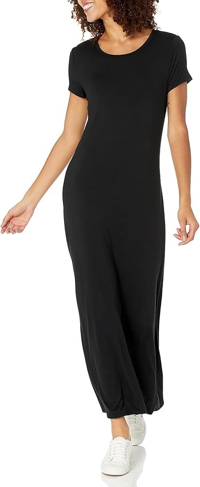 Amazon.com: Amazon Essentials Women's Short-Sleeve Maxi Dress, Black, Small : Clothing, Shoes & J... | Amazon (US)