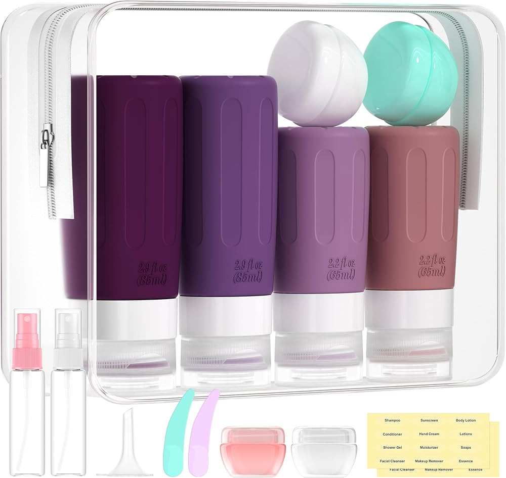 Morfone 16 Pack Travel Bottles Set for Toiletries, TSA Approved Travel Containers Leak Proof Sili... | Amazon (US)