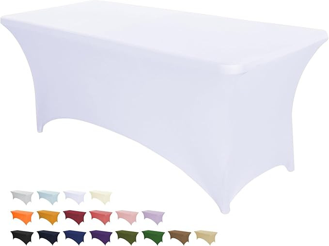 Pzzpzs 6FT Table Covers Spandex Table Covers Rectangle Tables Tablecloths for Parties Business Di... | Amazon (US)