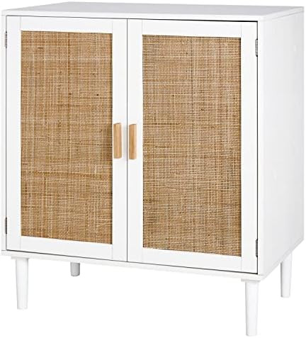 Finnhomy Sideboard Buffet Cabinet, Kitchen Storage Console with Rattan Decorated Doors, Liquor Bu... | Amazon (US)