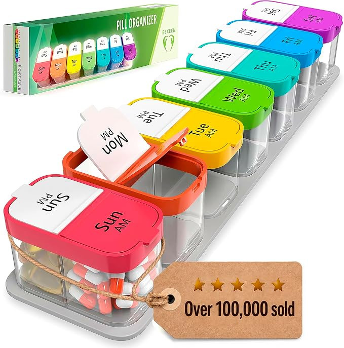 Extra Large Pill Organizer – Weekly Pill Box 7 Day AM PM for Big Vitamins & Supplements, Large ... | Amazon (US)