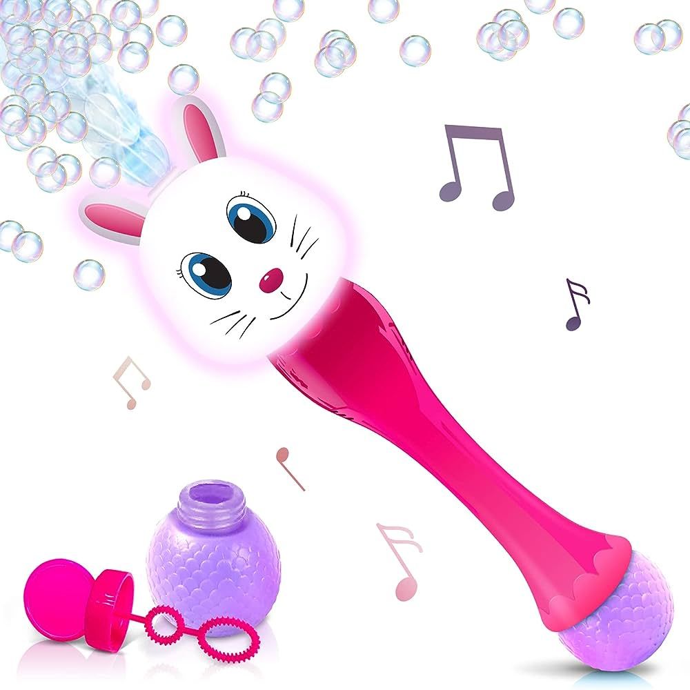 Light Up Bunny Easter Bubble Wand, 14 Inch Illuminating Blower with Thrilling LED & Sound Effect,... | Amazon (US)
