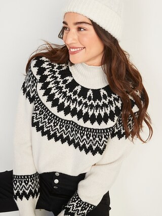 Cozy Fair Isle Turtleneck Sweater for Women | Old Navy (US)