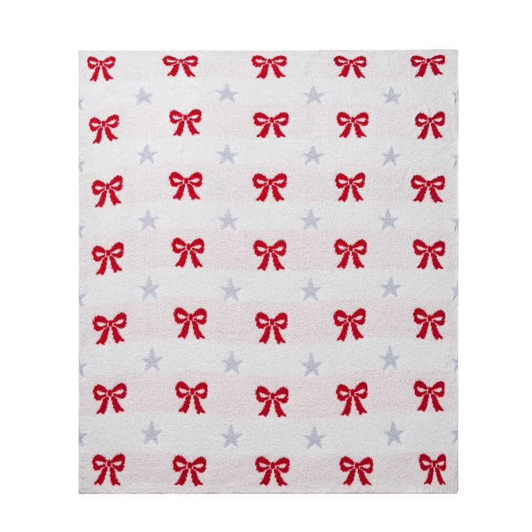 Bows and Stars Throw, Red/White/Blue, 50" x 60", by My Texas House | Walmart (US)