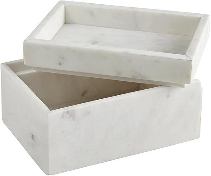 47th & Main Keepsake Decorative Marble Box with Lid, Medium, White | Amazon (US)