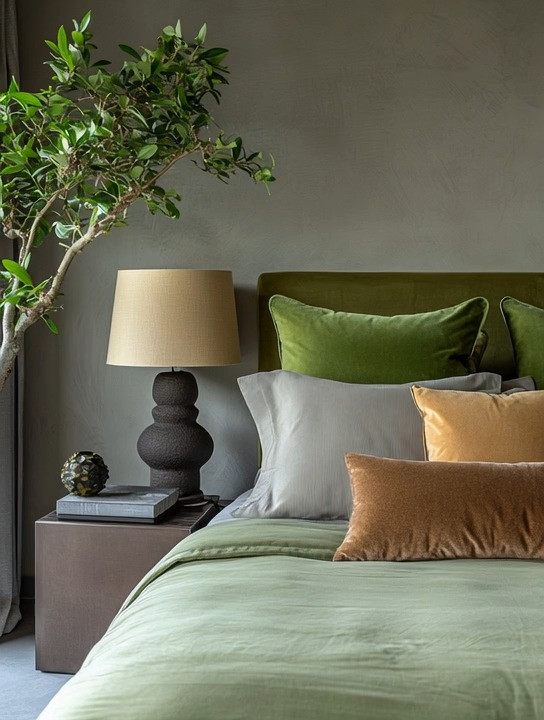 As we move away from the flat ivory look and step into a more intentional, mid-century-inspired aesthetic, bedrooms are becoming bolder — yet still elegant and deeply cozy.

Today’s bedroom isn’t just neutral. It’s layered. It’s personal. It’s designed.

Create this elevated look with a sage green velvet bed as your anchor. Layer bedding in soft taupe, muted green, and warm ivory to keep the palette grounded and harmonious. Add a simple sculptural table lamp to balance the richness with understated calm.

Bold doesn’t mean loud.
Elegant doesn’t mean cold.
A bedroom can be beautifully styled and still feel like a sanctuary.

That’s the new direction — intentional, designer-inspired, and effortlessly cozy.

#BedroomInspiration #MidCenturyModern #IntentionalHome #SageGreen #VelvetBedroom #ElegantInteriors #CozyLuxury #ModernSanctuary 

 #LTKHome