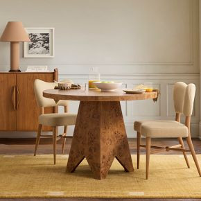 Pierce & Ward Burl Wood Round Bistro Table (42") | West Elm (US)