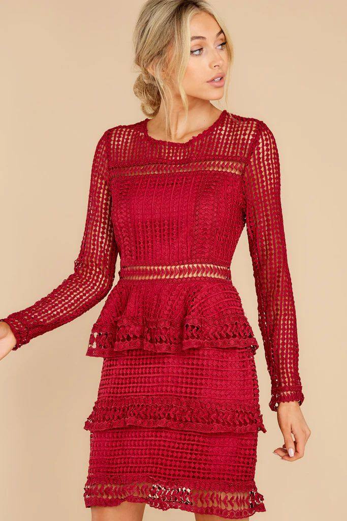 Out For Love Burgundy Lace Dress | Red Dress 