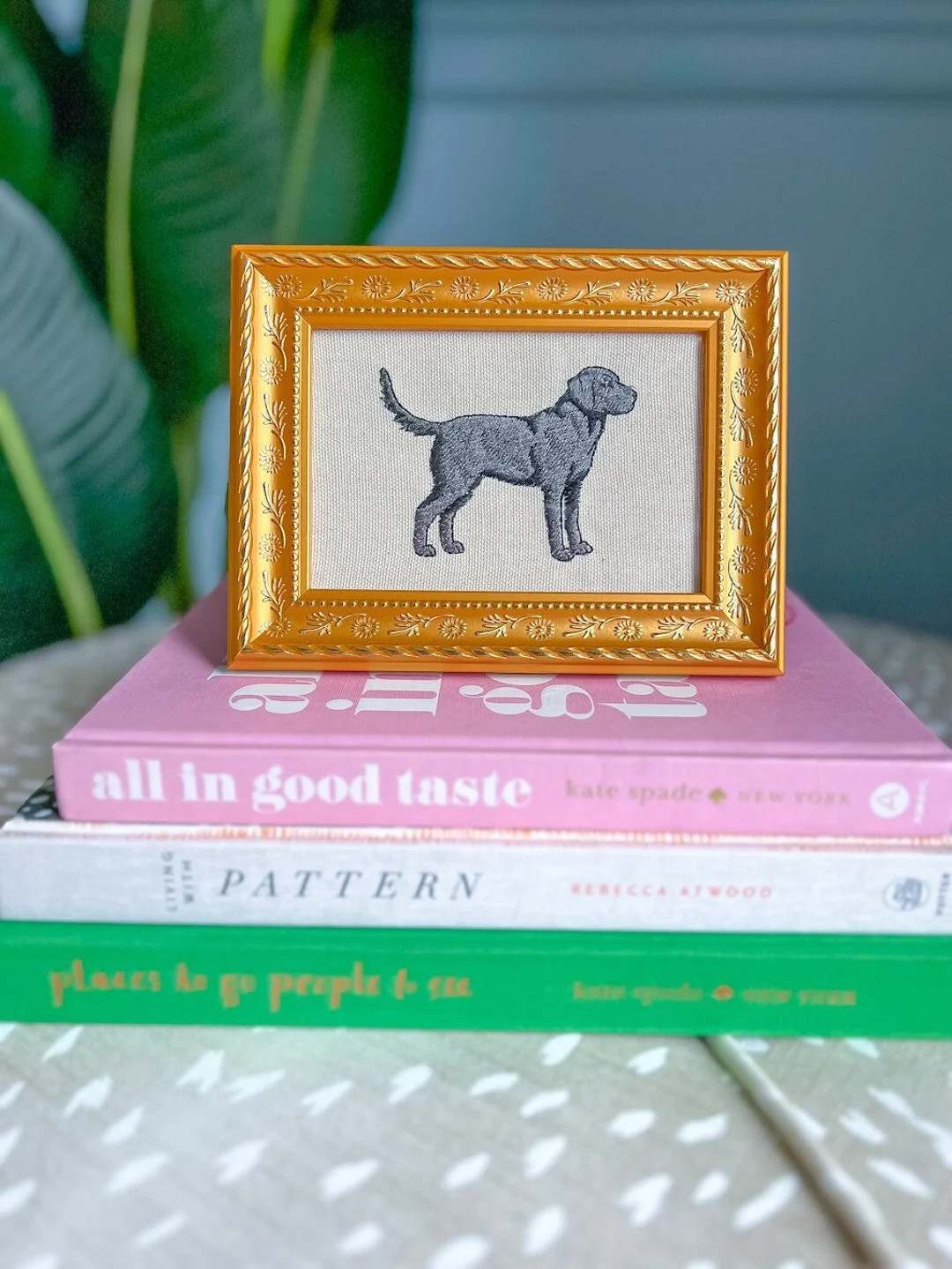 Framed Embroidered Dogs, Pet Portraits Black Lab, Chocolate Lab, Cavalier King Charles Spaniel Go... | Etsy (US)