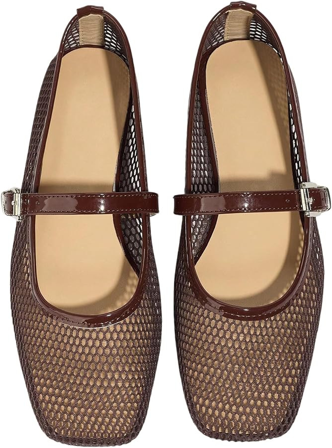 Milumia Summer Leopard Mesh Ballet Flats for Women Comfortable Dressy Work | Amazon (US)