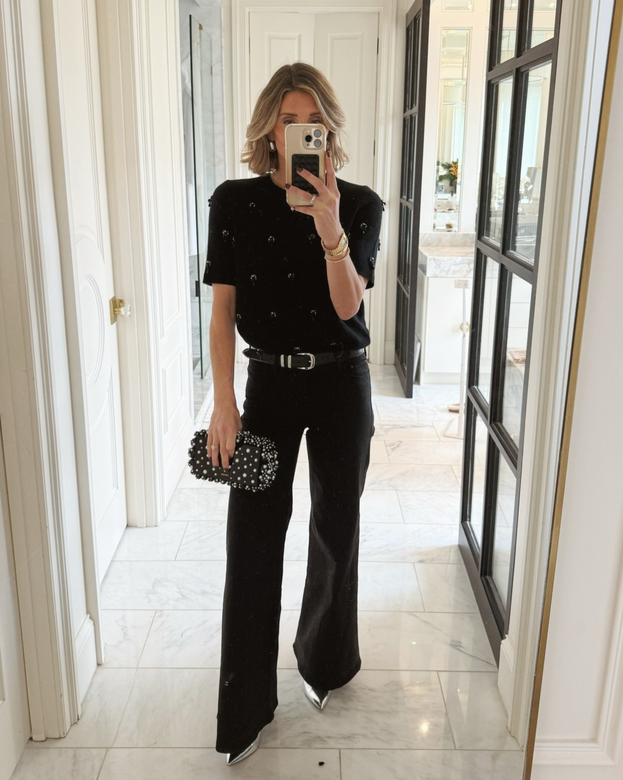 How I would style black jeans for a holiday party or event.

#LTKHoliday #LTKootd