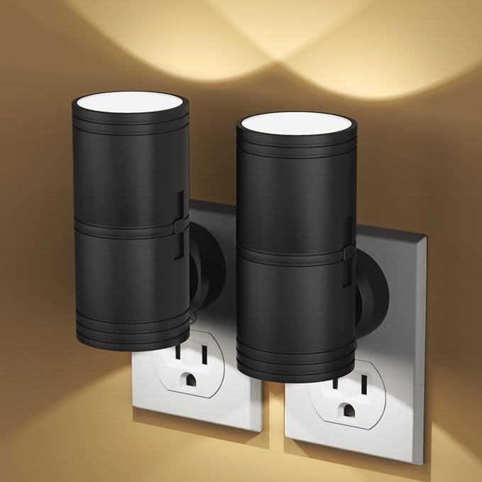 Night Light Plug into Wall, 2 Pack Dimmable LED Night Lights with Dusk to Dawn Sensor, 3000K Warm... | Amazon (US)