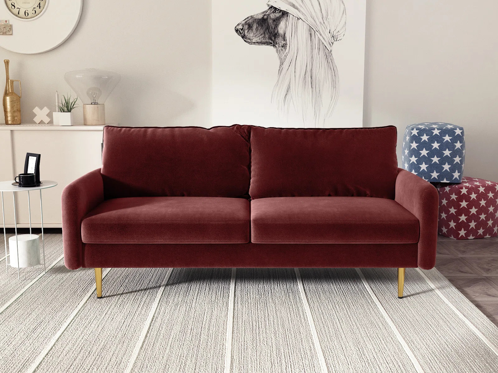 Estevan 71.6" Velvet Round Arm Sofa | Wayfair Professional