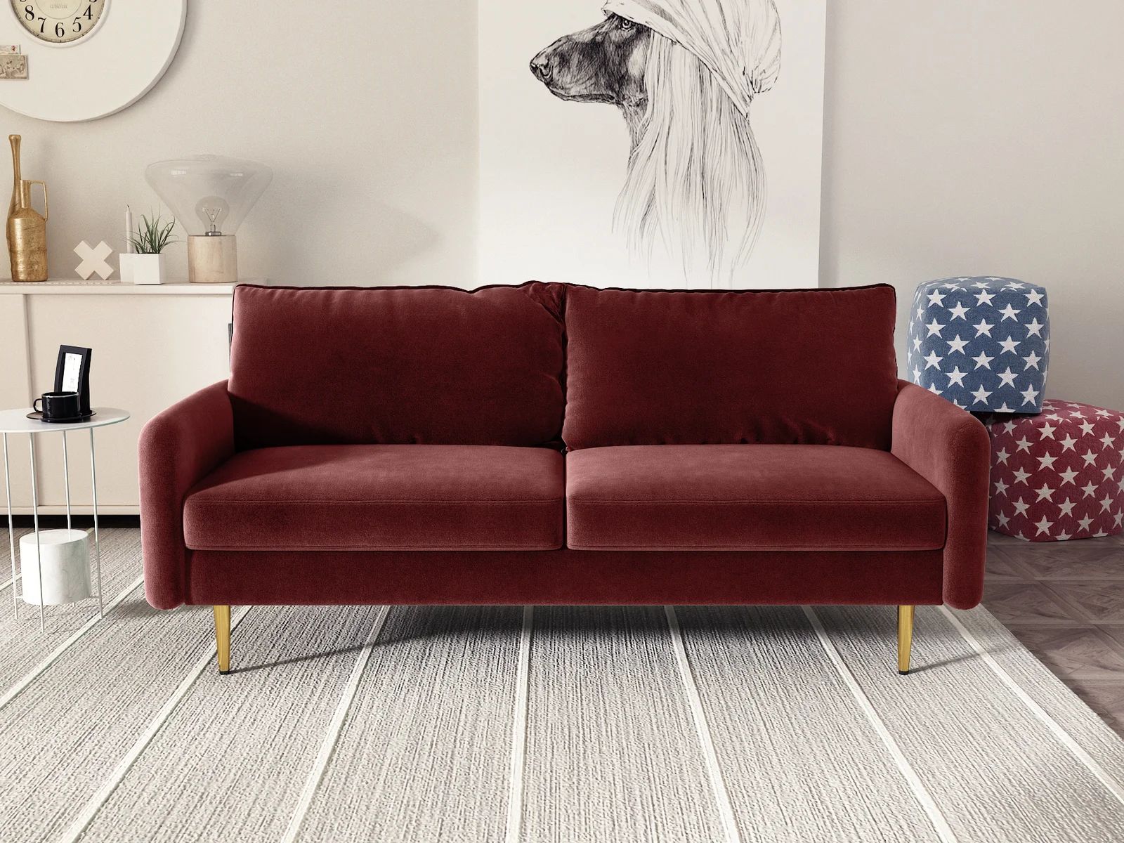 Estevan 71.6" Velvet Round Arm Sofa | Wayfair Professional