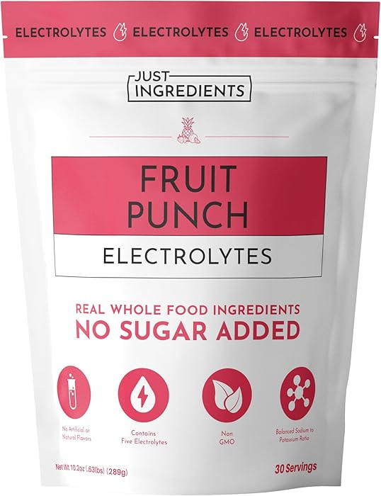 Fruit Punch Electrolytes-30 Serving Hydration Drink Mix with Coconut Water, Sea Salt, and Trace M... | Amazon (US)