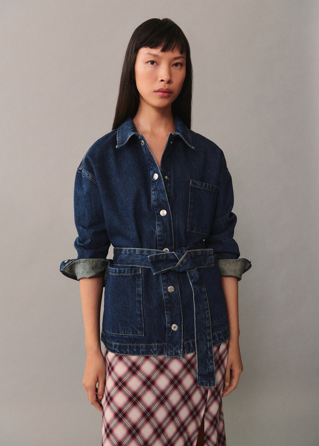 Denim jacket with bow - Women | MANGO USA | Mango (US/MX/AU)