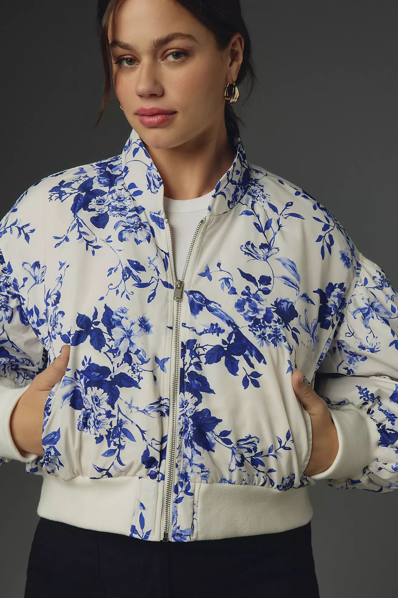 By Anthropologie Cropped Bomber Jacket | Anthropologie (US)