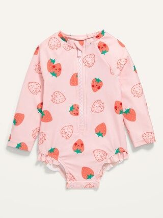 Printed Long-Sleeve Zip-Front Rashguard for Baby | Old Navy (US)