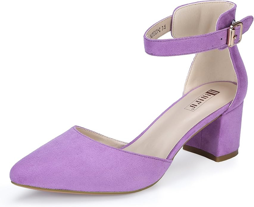 IDIFU Women's IN2 Pedazo Dress Shoes Low Block Heels Comfortable Chunky Closed Toe Ankle Strap We... | Amazon (US)