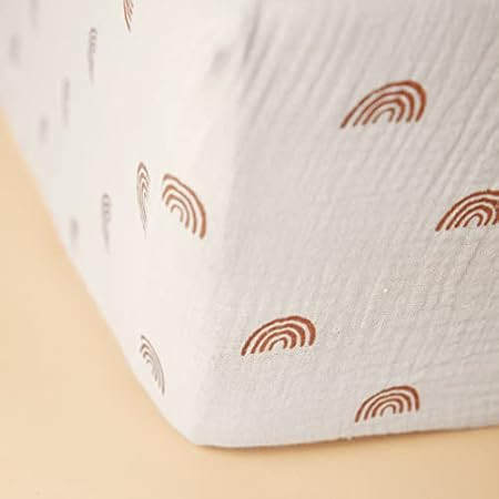 mushie Extra Soft Muslin Fitted Crib Sheet | 28"x 52" (Rainbow) | Amazon (US)