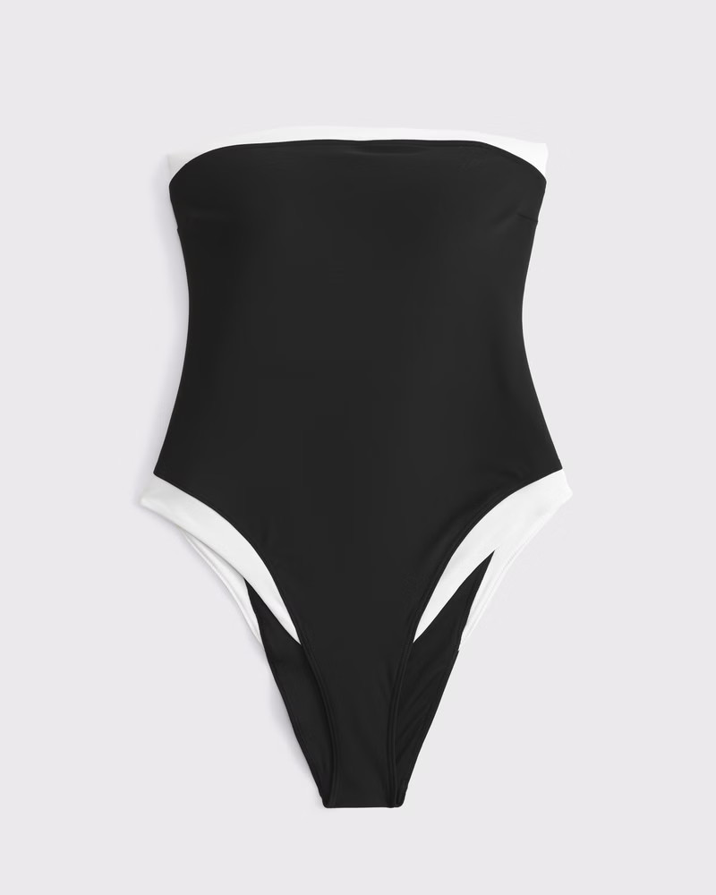 Abercrombie & Fitch Women's Curve Love A&F Marina One-Piece Swimsuit in Black - Size XS | Abercrombie & Fitch (US)
