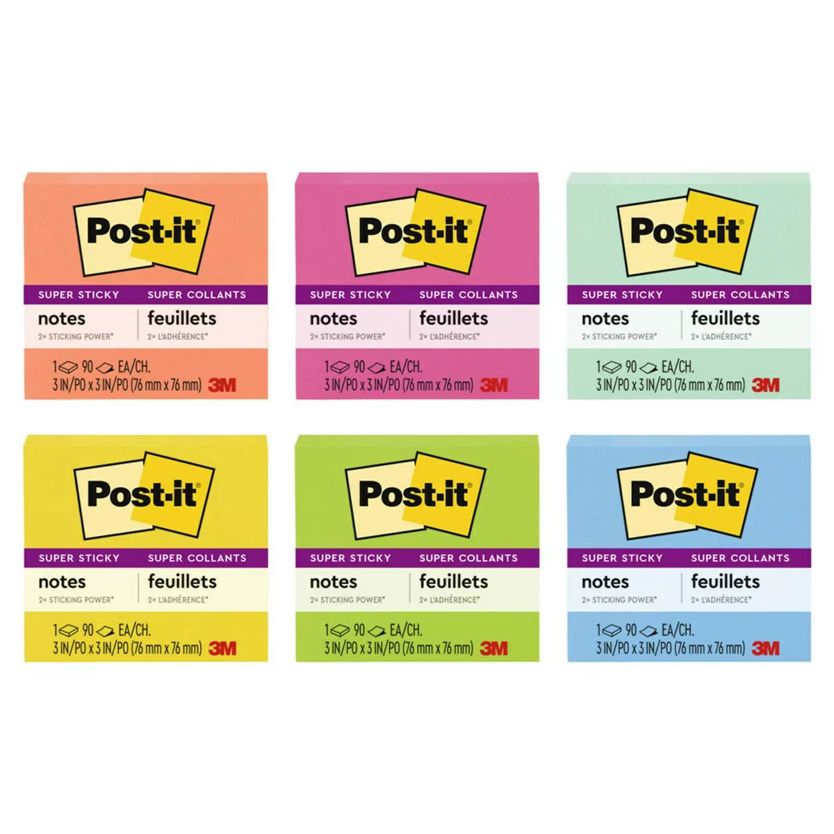 Post-it 3"x3" Sticky Notes 90 Sheets | Target