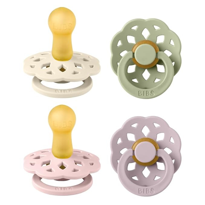 BIBS Boheme Soother 4-Pack | BPA Free Dummy Pacifier Round Nipple | Natural Rubber Latex | Made i... | Amazon (US)