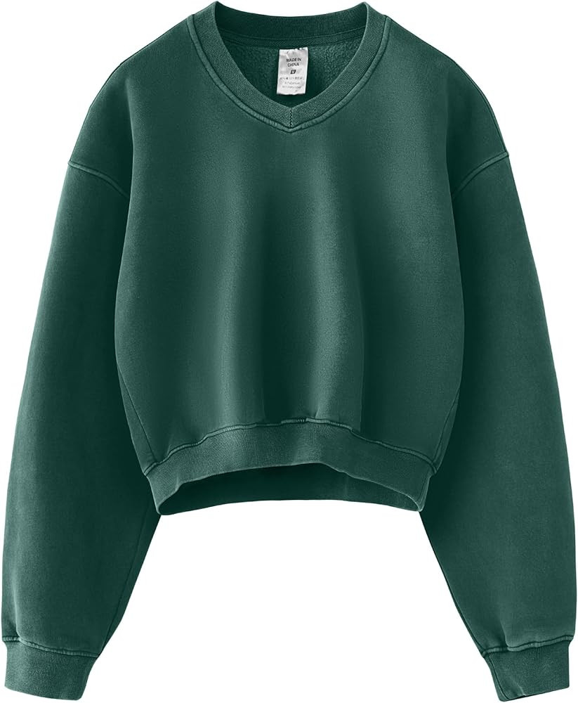 Hatant Sweatshirt for Women Acid Wash Athletic Hoodie Heritage Fleece V-neck Long Sleeve Hoodie F... | Amazon (US)
