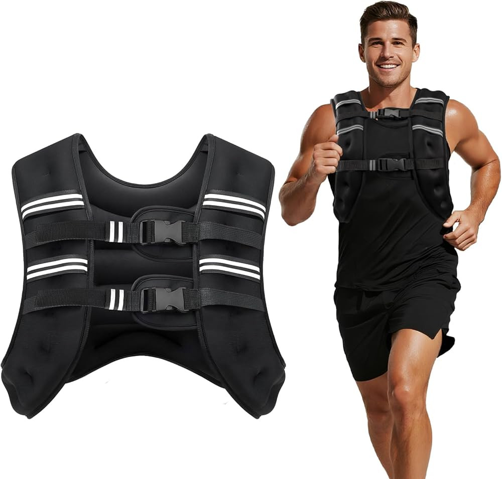 Weighted Vest, 8lb/12lb/16lb/20lb/25lb/30lb Weight Vest with Two Adjustment Straps for Men Women,... | Amazon (US)