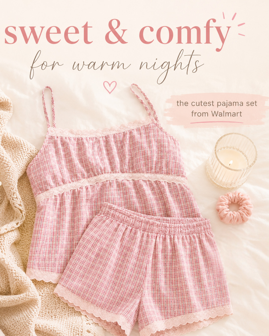 This Walmart pajama set is as cute as it is comfortable! 💕 The soft pink plaid print, delicate lace trim, and lightweight fabric make it the perfect set for cozy evenings, slow mornings, and lounging around the house. If you're looking for affordable pajamas that feel just as cute as they look, this set is a must-have.

✨ Shop this Walmart pajama set, cozy sleepwear, and more affordable loungewear favorites on my LTK! 

 #LTKmomlife #LTKSeasonal