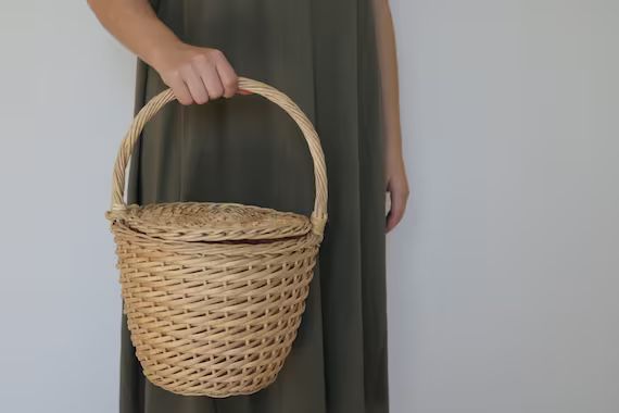 Jane Birkin Basket  medium market bag round wicker basket | Etsy Portugal | Etsy (EU)