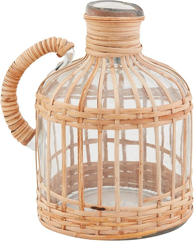 Mud Pie Large Rattan Pitcher Vase; 7 1/2" x 5 1/4" Dia | Amazon (US)
