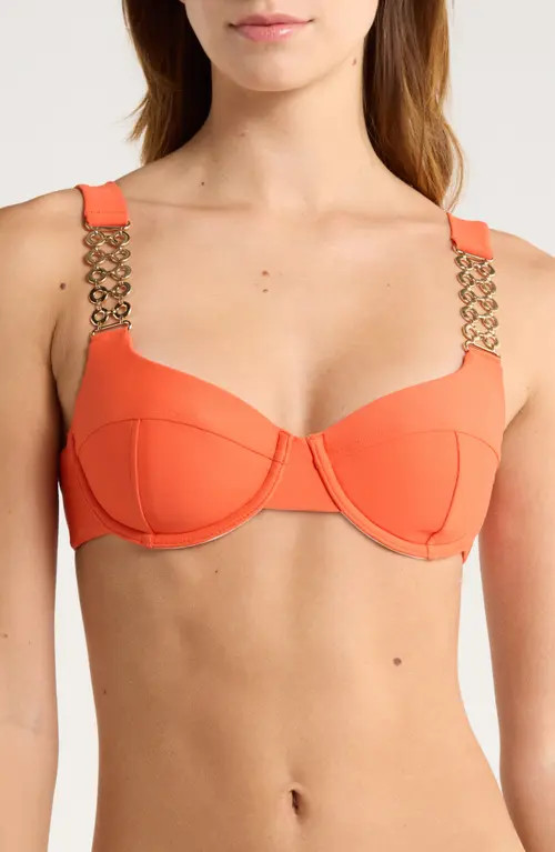 Ramy Brook Iryna Underwire Bikini Top in Vivid Orange at Nordstrom, Size Small | Nordstrom