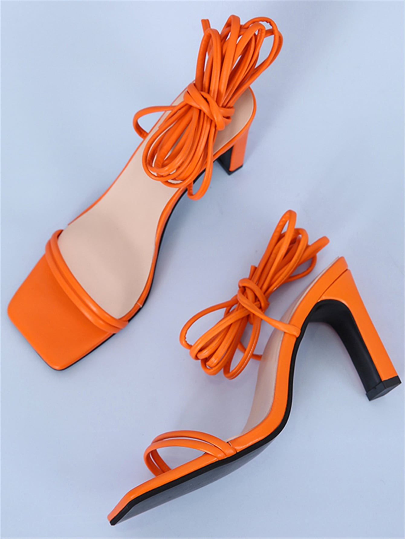 Minimalist Tie Leg Chunky Sandals | SHEIN