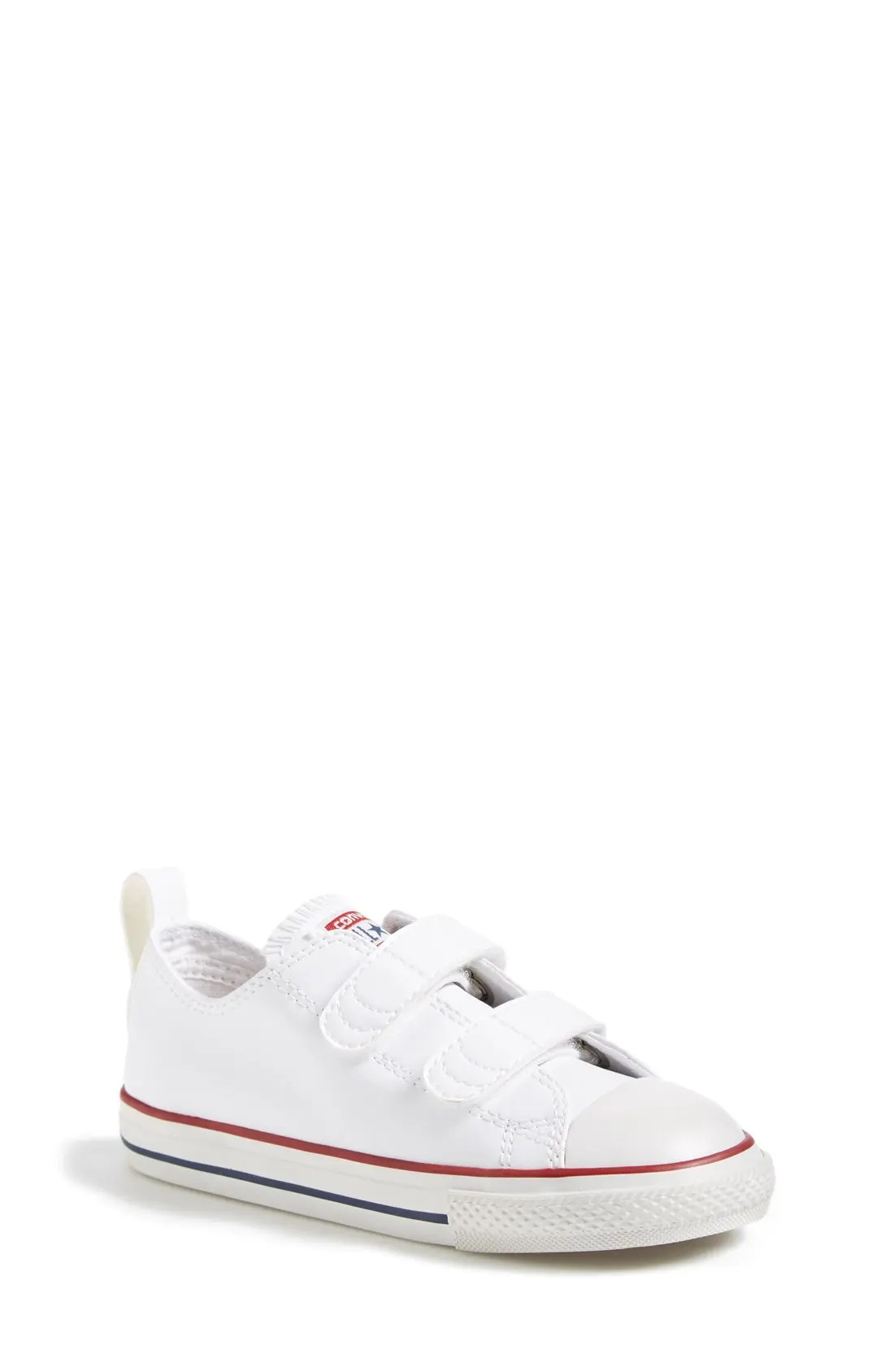 Infant Converse Chuck Taylor All Star 2V Double Strap Faux Leather Sneaker, Size 4 M - White | Nordstrom